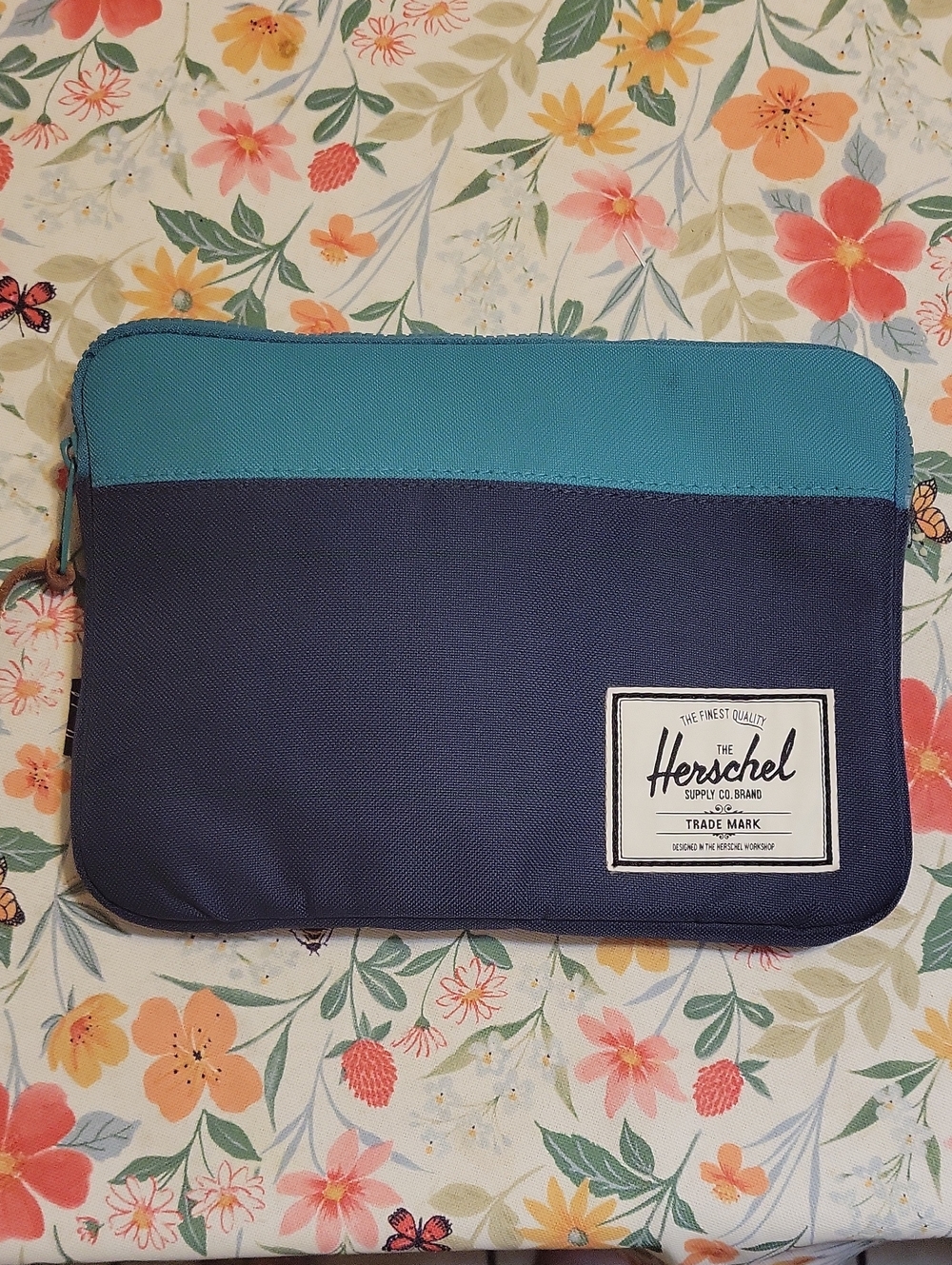 Herschel Supply Company Navy and Teal Tablet Sleeve